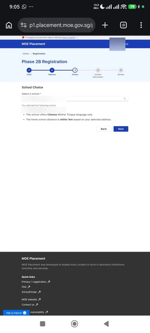 Step 3, School Choice